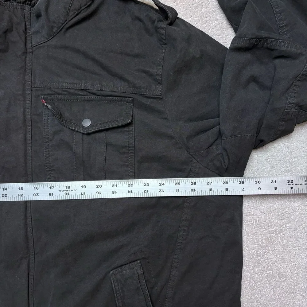 Levi Strauss Jacket Mens 3XL Black Sherpa Lined Military Utility Cotton Washed